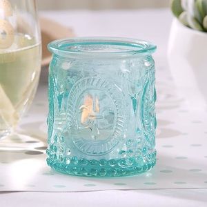 Kate Aspen Vintage Blue Glass Tealight and Votive Candle Holders (set of 4)